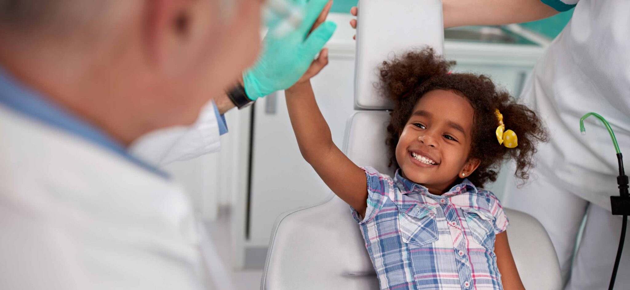 Child happy at the dentist